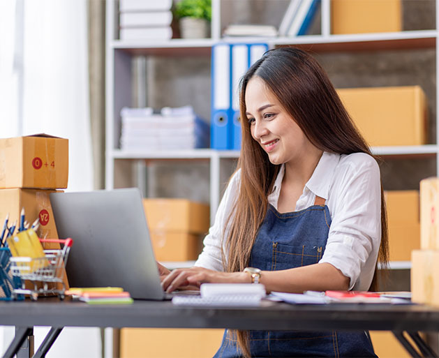 A store owner reviewing her website security using North POS systems 