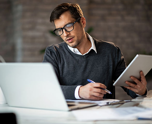 An enterprise business employee reviewing disputed transactions using North's POS system